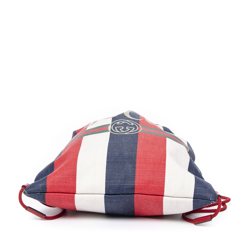 Gucci Striped Drawstring Backpack - Picture 6 of 9